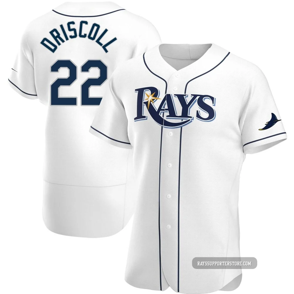 Tampa Bay Rays ＃22 Logan Driscoll Men's Authentic Home Jersey - White