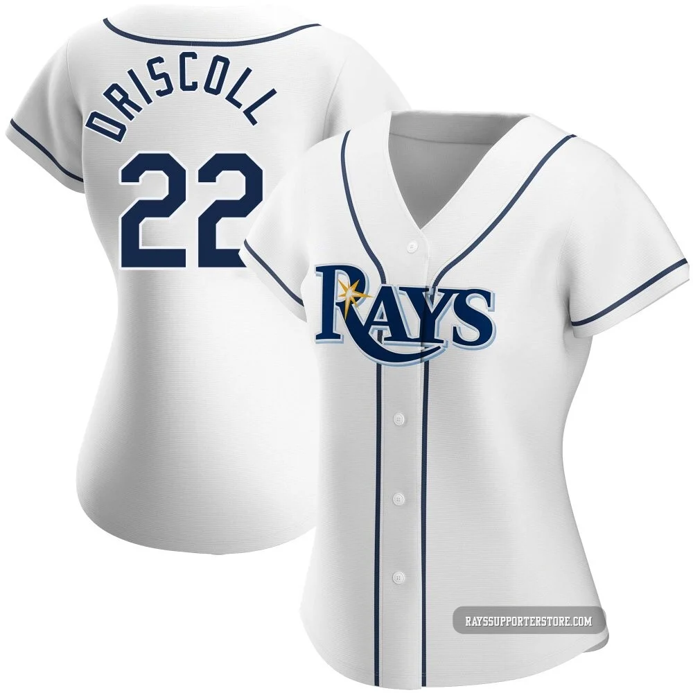 Tampa Bay Rays ＃22 Logan Driscoll Women's Authentic Home Jersey - White
