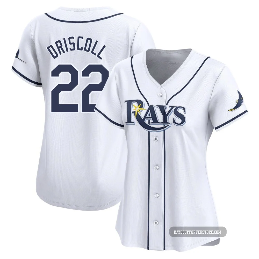 Tampa Bay Rays ＃22 Logan Driscoll Women's Limited Home Jersey - White