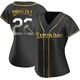Tampa Bay Rays ＃22 Logan Driscoll Women's Replica Black en Alternate Jersey - Gold