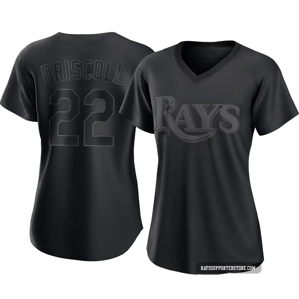 Tampa Bay Rays ＃22 Logan Driscoll Women's Replica Pitch Fashion Jersey - Black