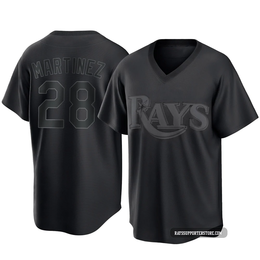 Tampa Bay Rays ＃28 Nick Martinez Men's Replica Pitch Fashion Jersey - Black