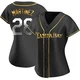 Tampa Bay Rays ＃28 Nick Martinez Women's Replica Black en Alternate Jersey - Gold