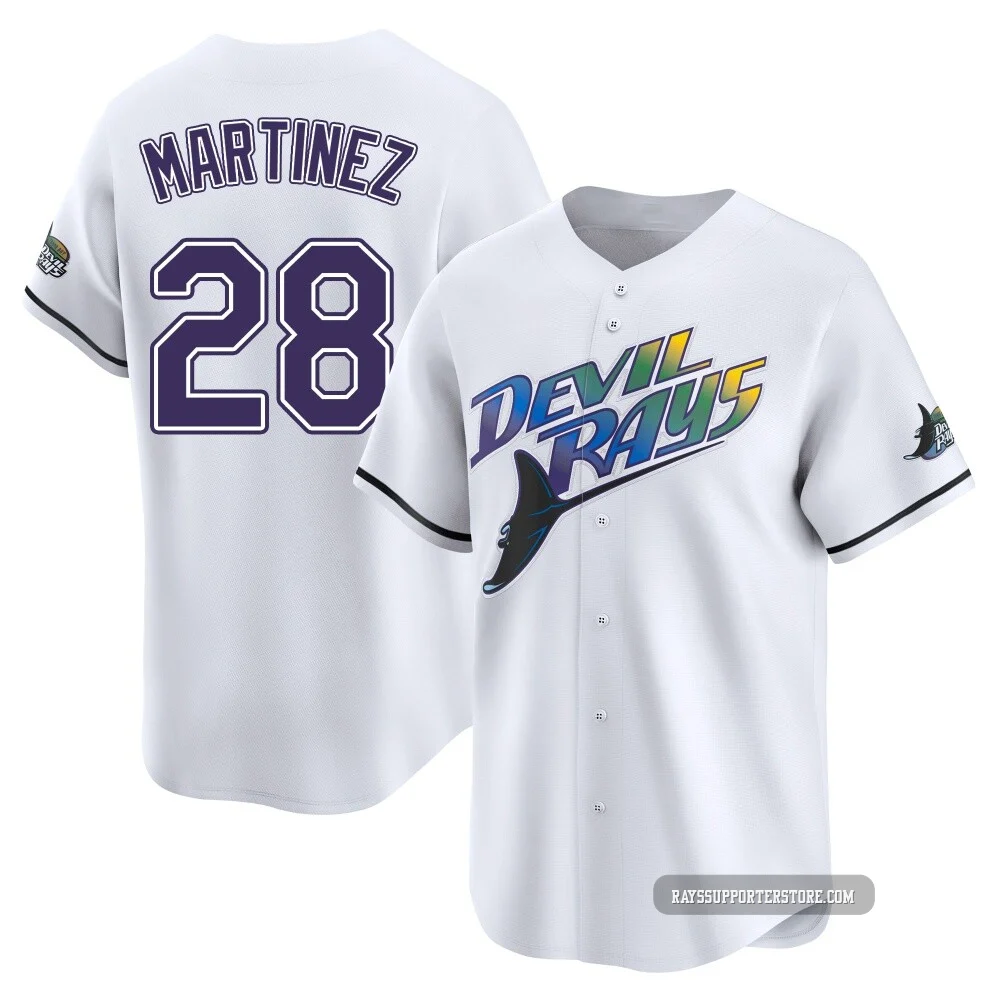 Tampa Bay Rays ＃28 Nick Martinez Youth Limited Throwback Cooperstown Jersey - White