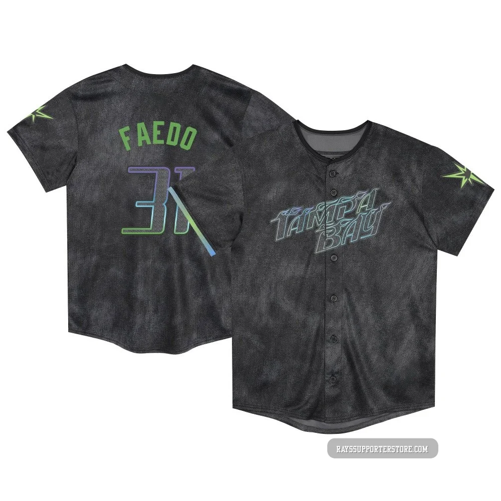 Tampa Bay Rays ＃31 Alex Faedo Men's Limited Toddler 2024 City Connect Jersey - Charcoal