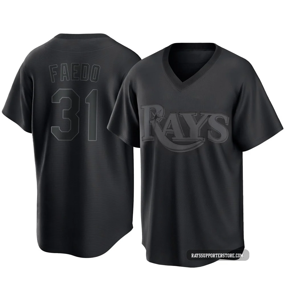 Tampa Bay Rays ＃31 Alex Faedo Men's Replica Pitch Fashion Jersey - Black