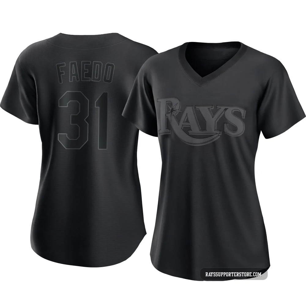 Tampa Bay Rays ＃31 Alex Faedo Women's Authentic Pitch Fashion Jersey - Black