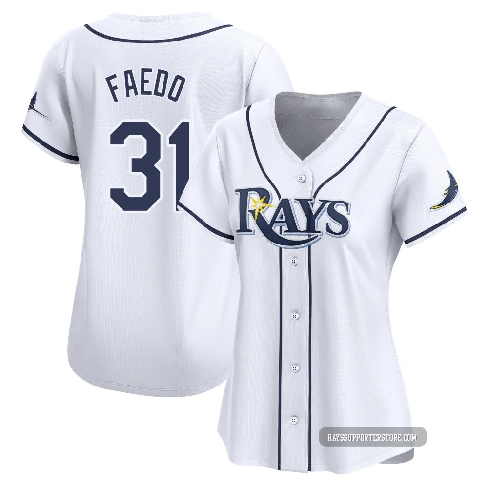 Tampa Bay Rays ＃31 Alex Faedo Women's Limited Home Jersey - White