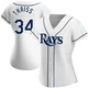 Tampa Bay Rays ＃34 Matt Thaiss Women's Authentic Home Jersey - White
