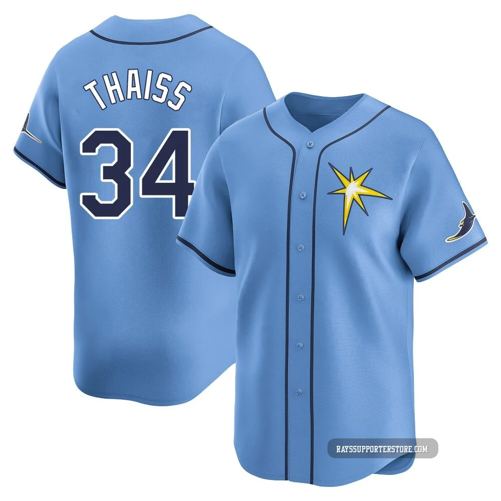 Tampa Bay Rays ＃34 Matt Thaiss Youth Limited Alternate Jersey - Light Blue