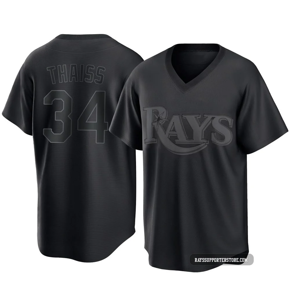 Tampa Bay Rays ＃34 Matt Thaiss Youth Replica Pitch Fashion Jersey - Black