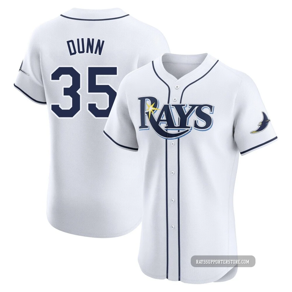 Tampa Bay Rays ＃35 Oliver Dunn Men's Elite Home Jersey - White