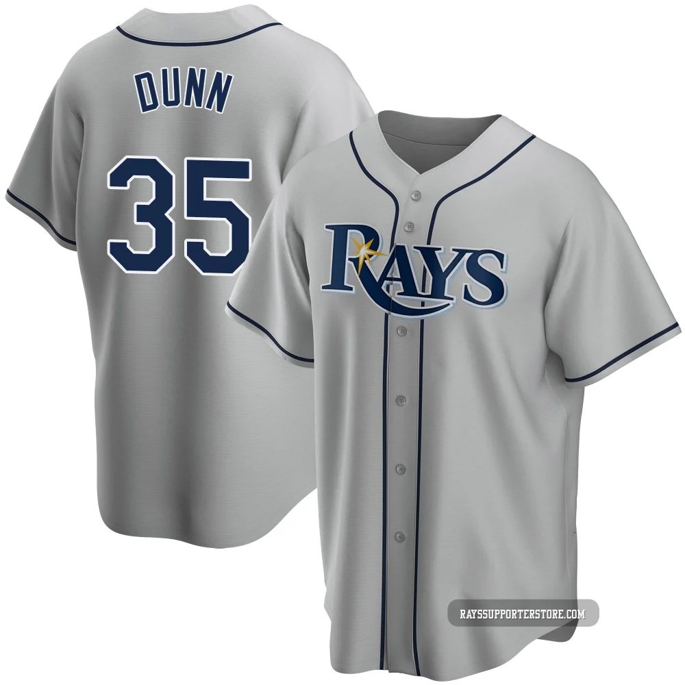Tampa Bay Rays ＃35 Oliver Dunn Men's Replica Road Jersey - Gray