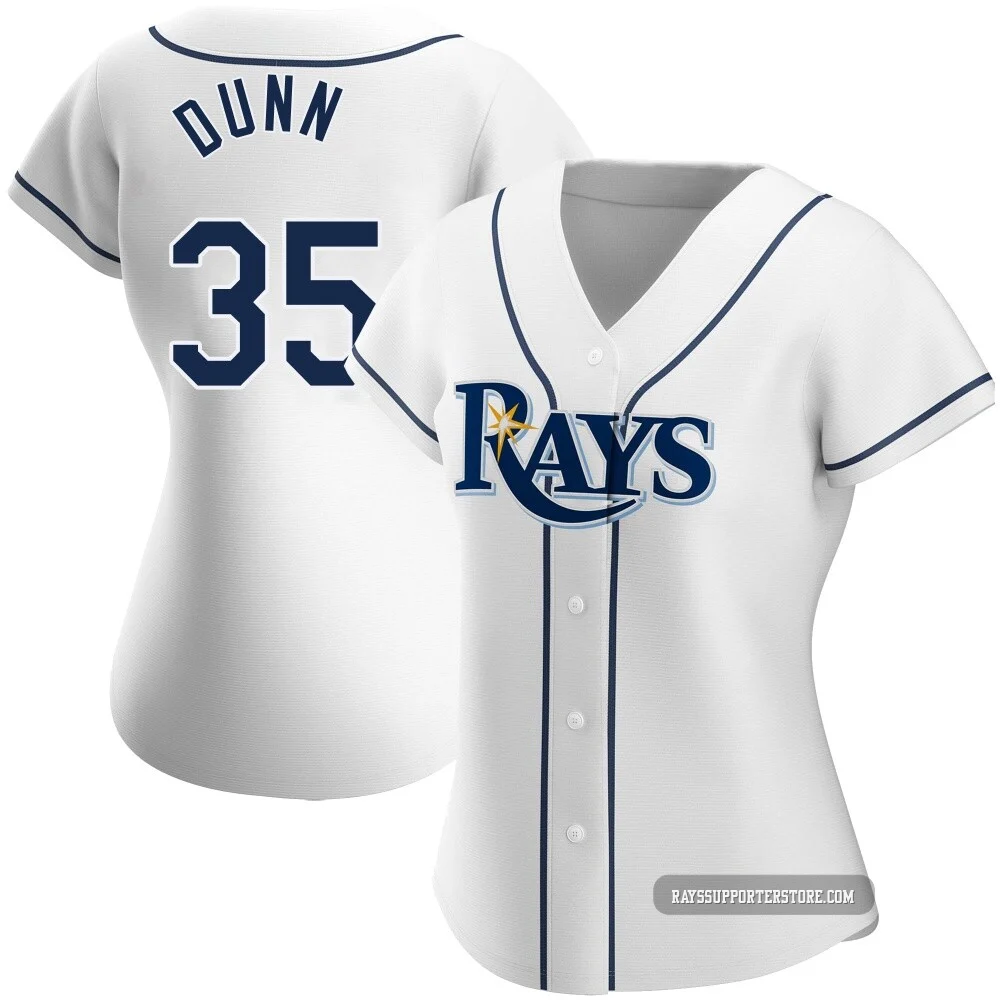 Tampa Bay Rays ＃35 Oliver Dunn Women's Authentic Home Jersey - White
