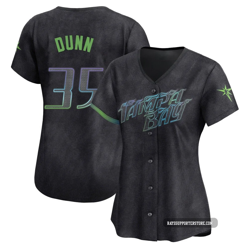Tampa Bay Rays ＃35 Oliver Dunn Women's Limited 2024 City Connect Jersey - Charcoal