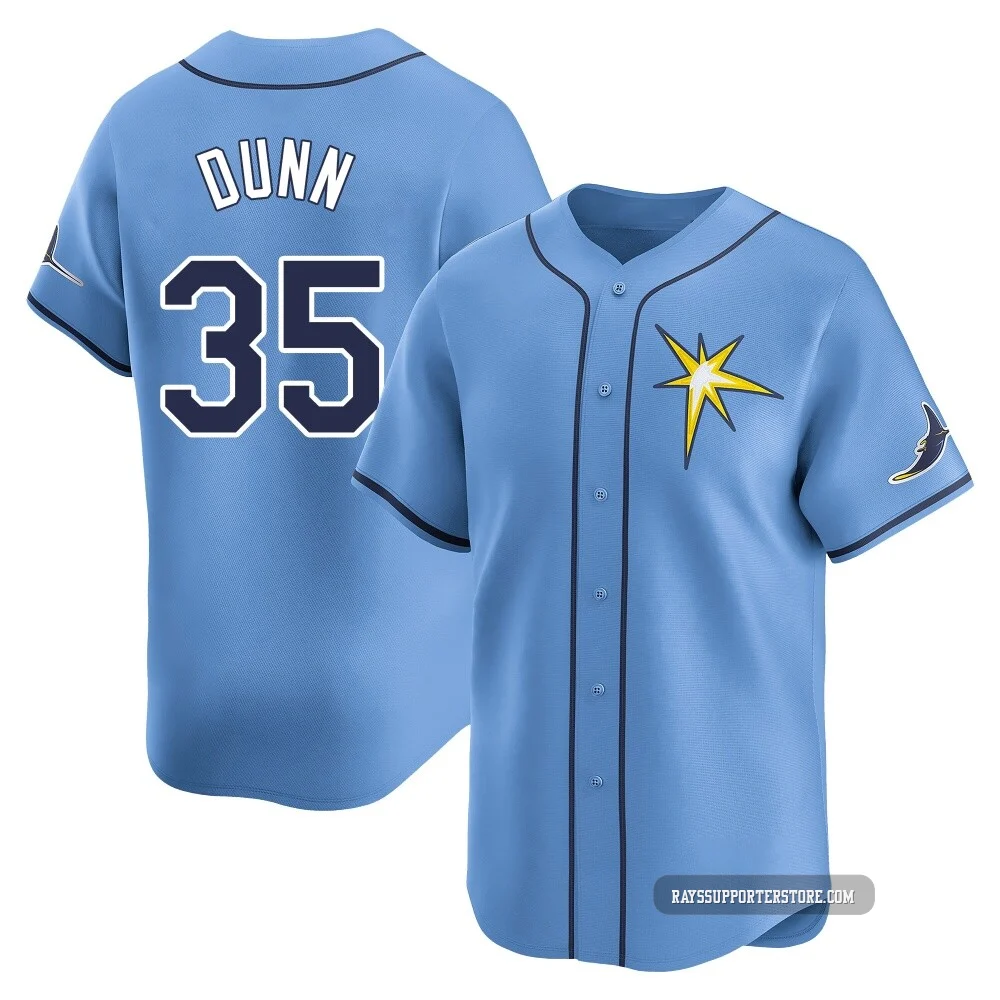Tampa Bay Rays ＃35 Oliver Dunn Youth Limited Alternate Jersey - Light Blue