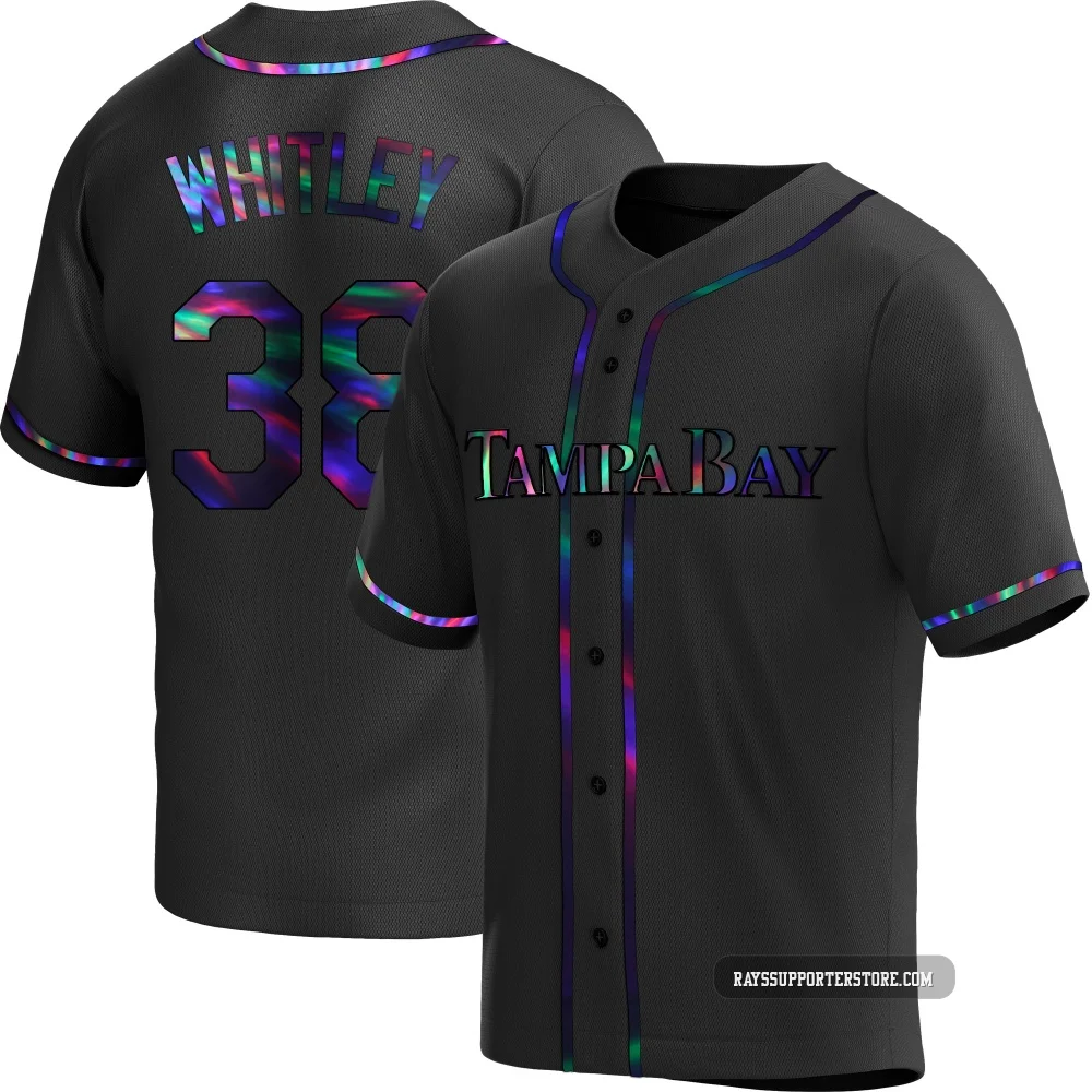 Tampa Bay Rays ＃38 Forrest Whitley Men's Replica Holographic Alternate Jersey - Black