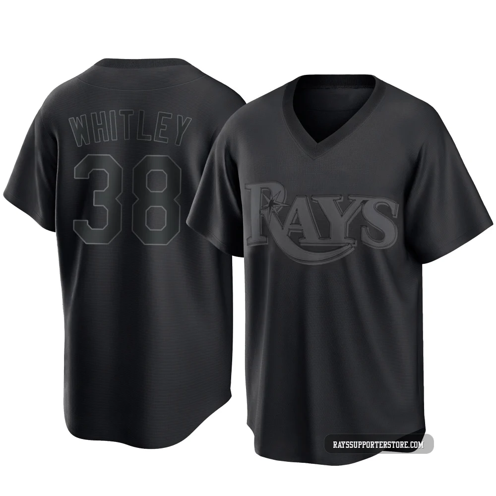 Tampa Bay Rays ＃38 Forrest Whitley Men's Replica Pitch Fashion Jersey - Black