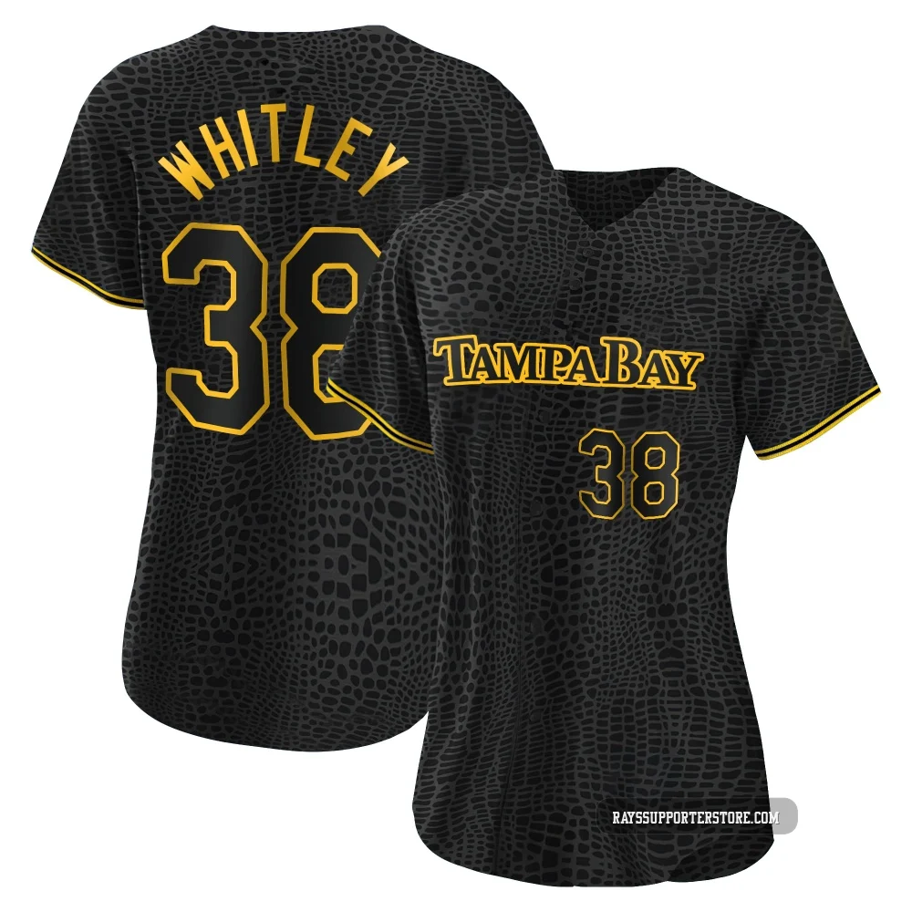 Tampa Bay Rays ＃38 Forrest Whitley Women's Authentic Snake Skin City Jersey - Black
