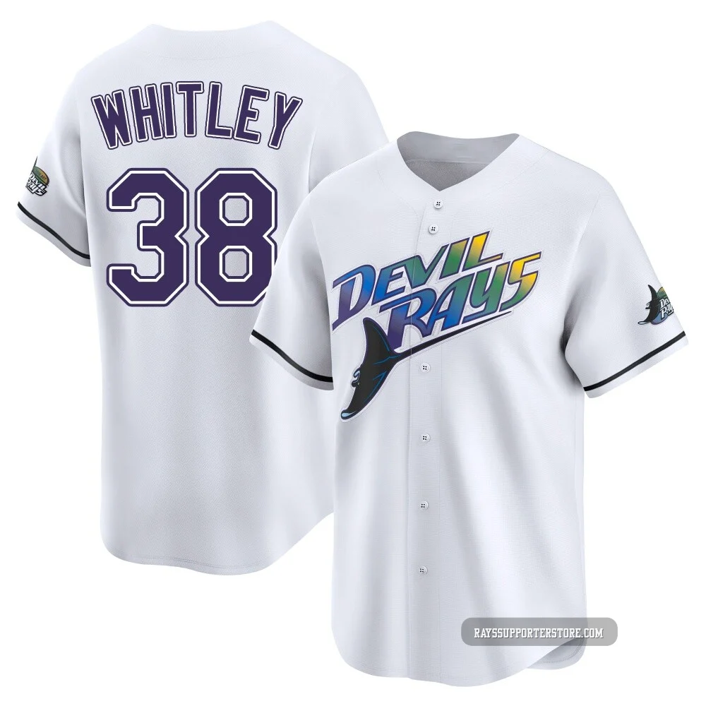 Tampa Bay Rays ＃38 Forrest Whitley Youth Limited Throwback Cooperstown Jersey - White
