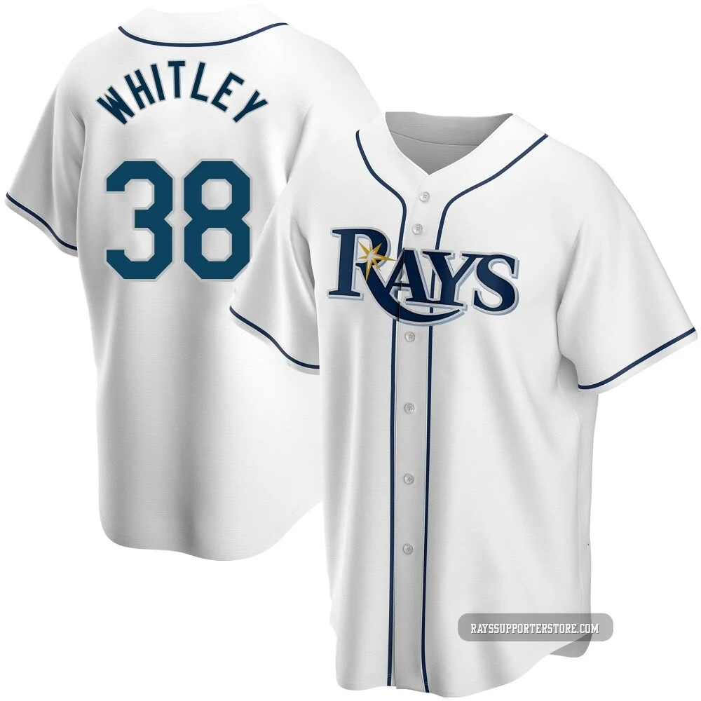 Tampa Bay Rays ＃38 Forrest Whitley Youth Replica Home Jersey - White