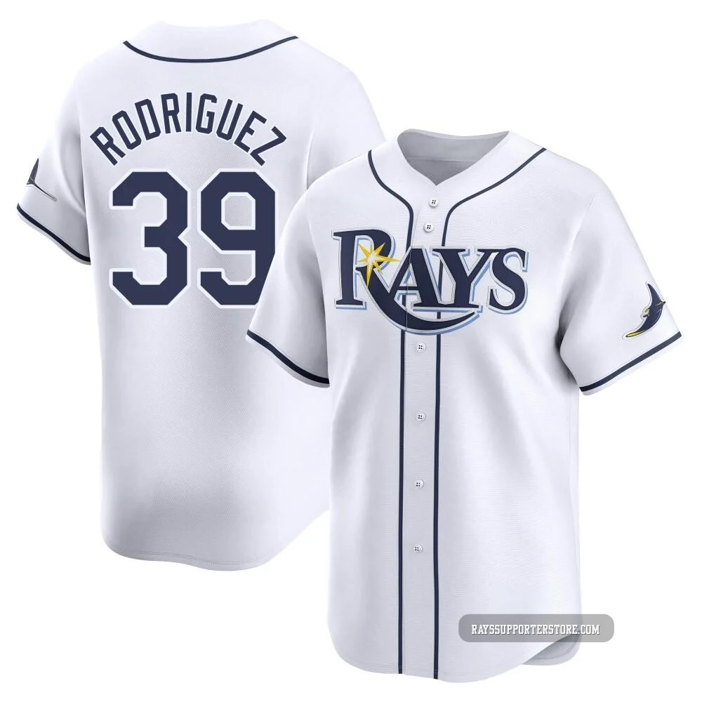 Tampa Bay Rays ＃39 Manuel Rodriguez Men's Limited Home Jersey - White