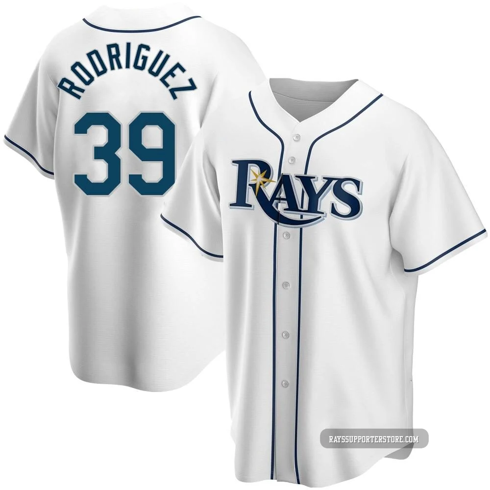 Tampa Bay Rays ＃39 Manuel Rodriguez Men's Replica Home Jersey - White