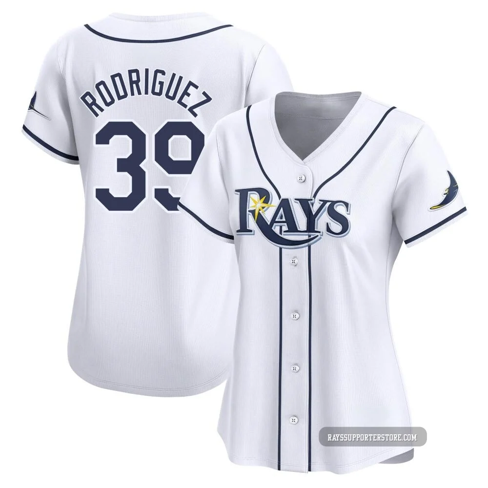 Tampa Bay Rays ＃39 Manuel Rodriguez Women's Limited Home Jersey - White