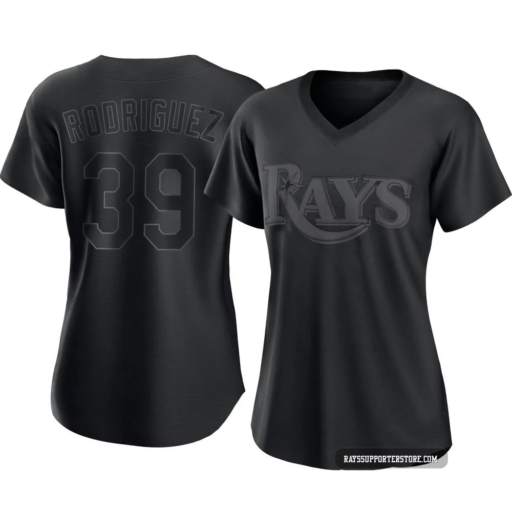 Tampa Bay Rays ＃39 Manuel Rodriguez Women's Replica Pitch Fashion Jersey - Black