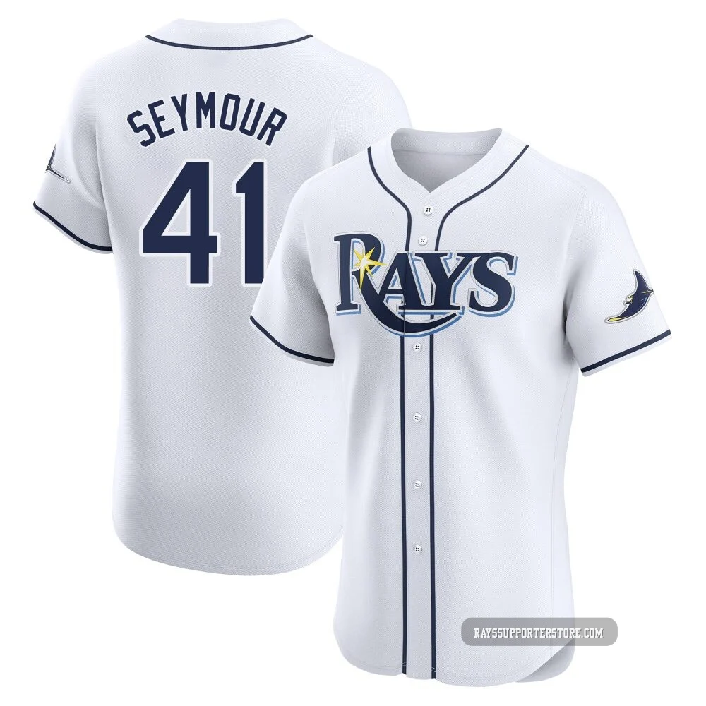 Tampa Bay Rays ＃41 Bob Seymour Men's Elite Home Jersey - White