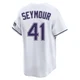 Tampa Bay Rays ＃41 Bob Seymour Men's Limited Throwback Cooperstown Jersey - White