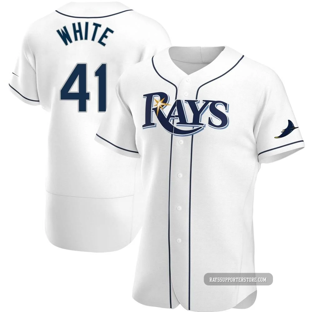 Tampa Bay Rays ＃41 Colby White Men's Authentic Home Jersey - White