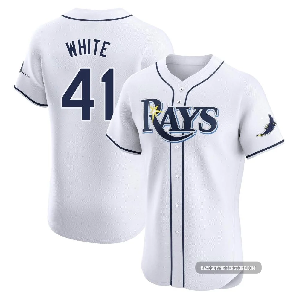 Tampa Bay Rays ＃41 Colby White Men's Elite Home Jersey - White