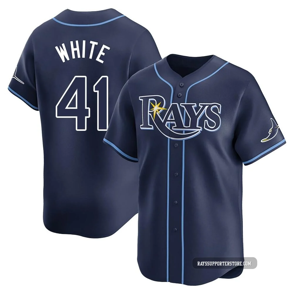 Tampa Bay Rays ＃41 Colby White Men's Limited Away Jersey - Navy