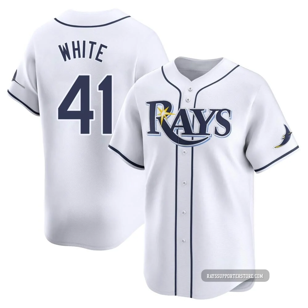 Tampa Bay Rays ＃41 Colby White Men's Limited Home Jersey - White