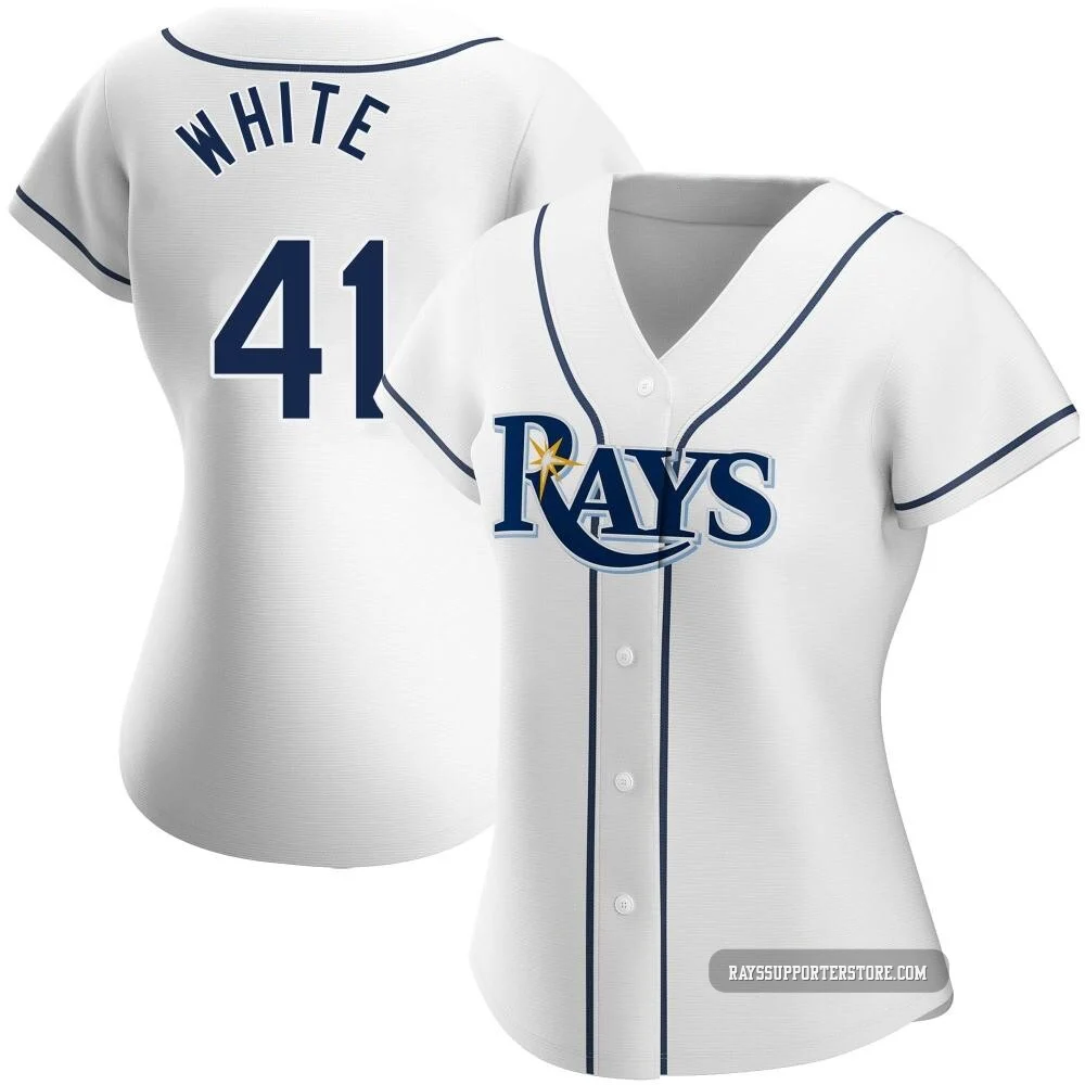 Tampa Bay Rays ＃41 Colby White Women's Authentic Home Jersey - White
