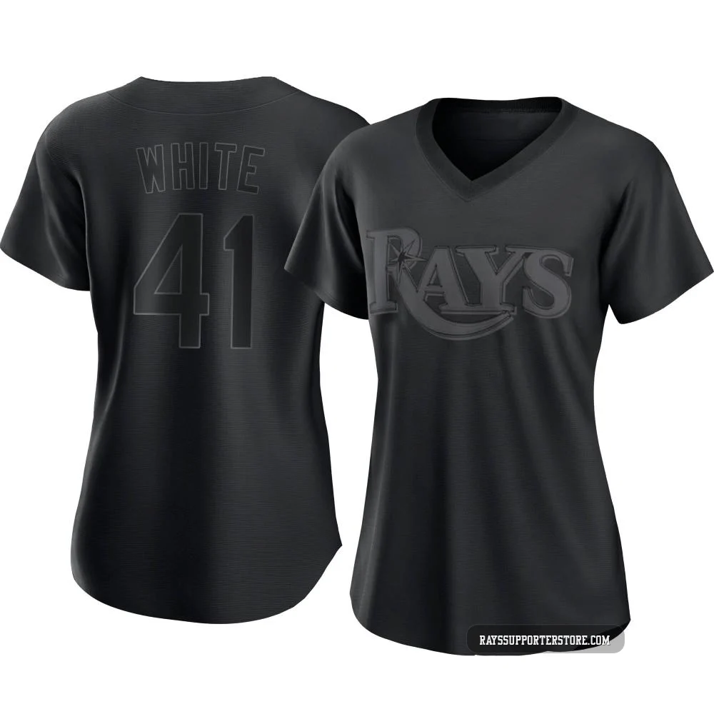 Tampa Bay Rays ＃41 Colby White Women's Authentic Pitch Fashion Jersey - Black