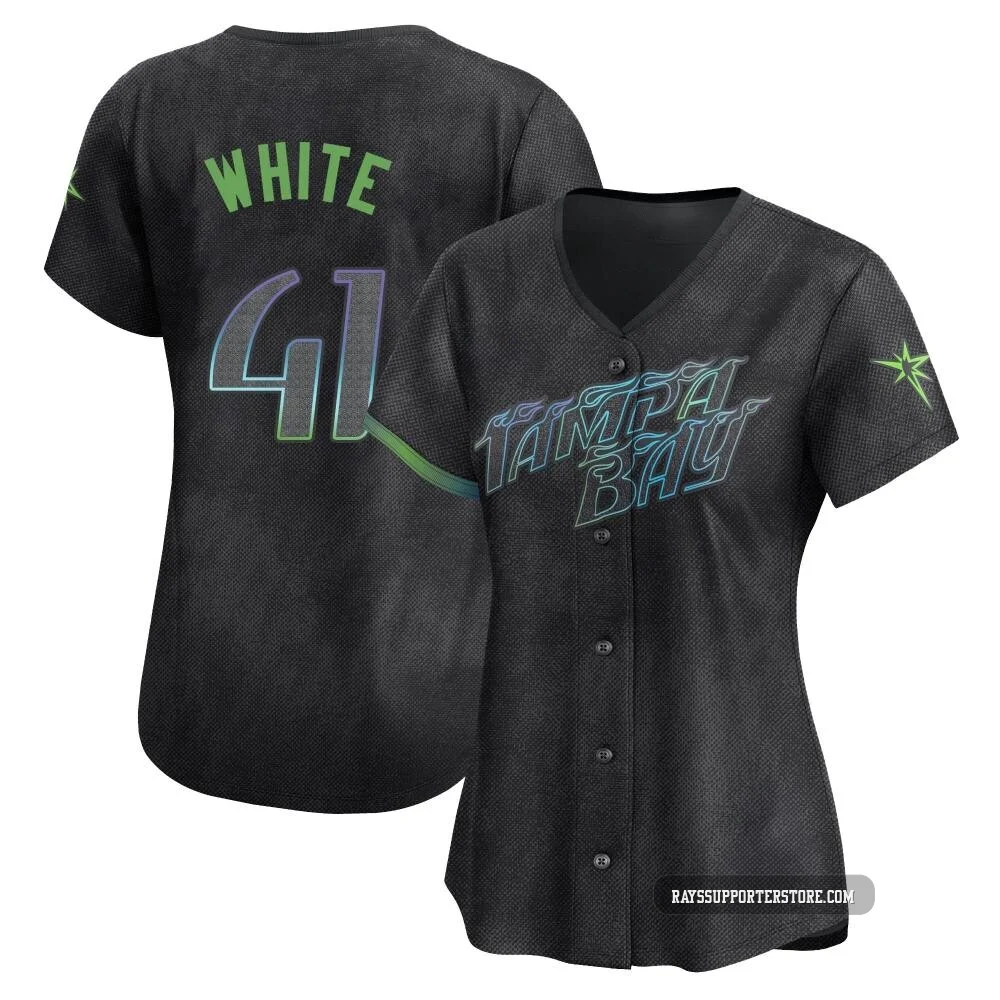 Tampa Bay Rays ＃41 Colby White Women's Limited 2024 City Connect Jersey - Charcoal