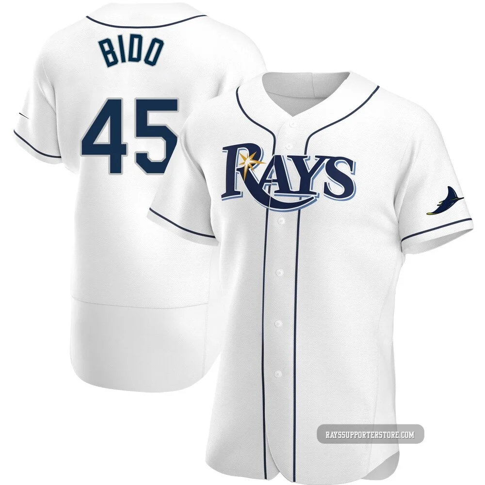 Tampa Bay Rays ＃45 Osvaldo Bido Men's Authentic Home Jersey - White