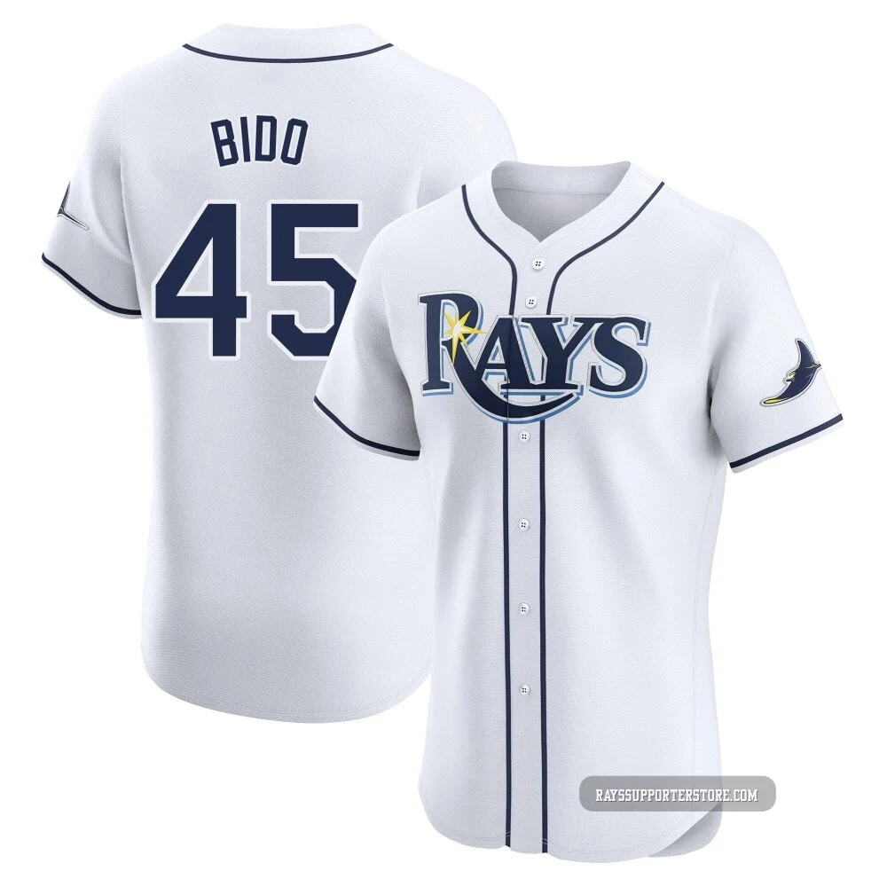 Tampa Bay Rays ＃45 Osvaldo Bido Men's Elite Home Jersey - White