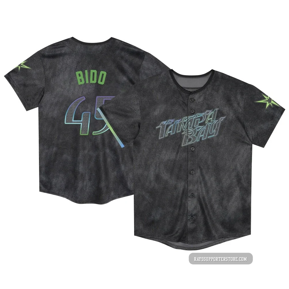 Tampa Bay Rays ＃45 Osvaldo Bido Men's Limited Toddler 2024 City Connect Jersey - Charcoal