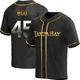 Tampa Bay Rays ＃45 Osvaldo Bido Men's Replica Black en Alternate Jersey - Gold