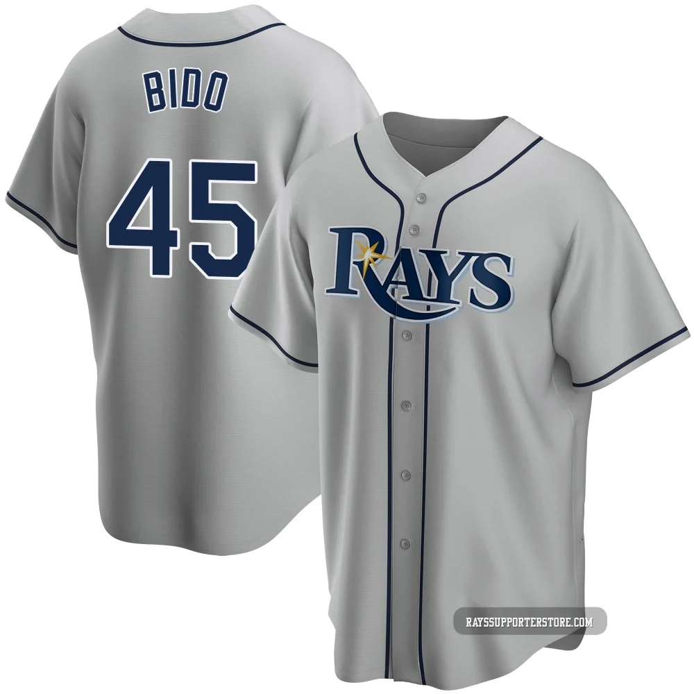 Tampa Bay Rays ＃45 Osvaldo Bido Men's Replica Road Jersey - Gray