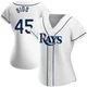 Tampa Bay Rays ＃45 Osvaldo Bido Women's Authentic Home Jersey - White