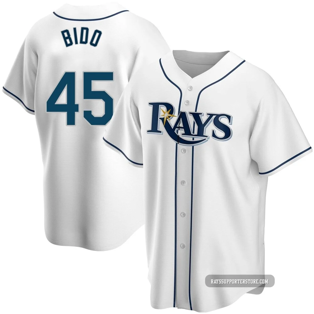Tampa Bay Rays ＃45 Osvaldo Bido Youth Replica Home Jersey - White