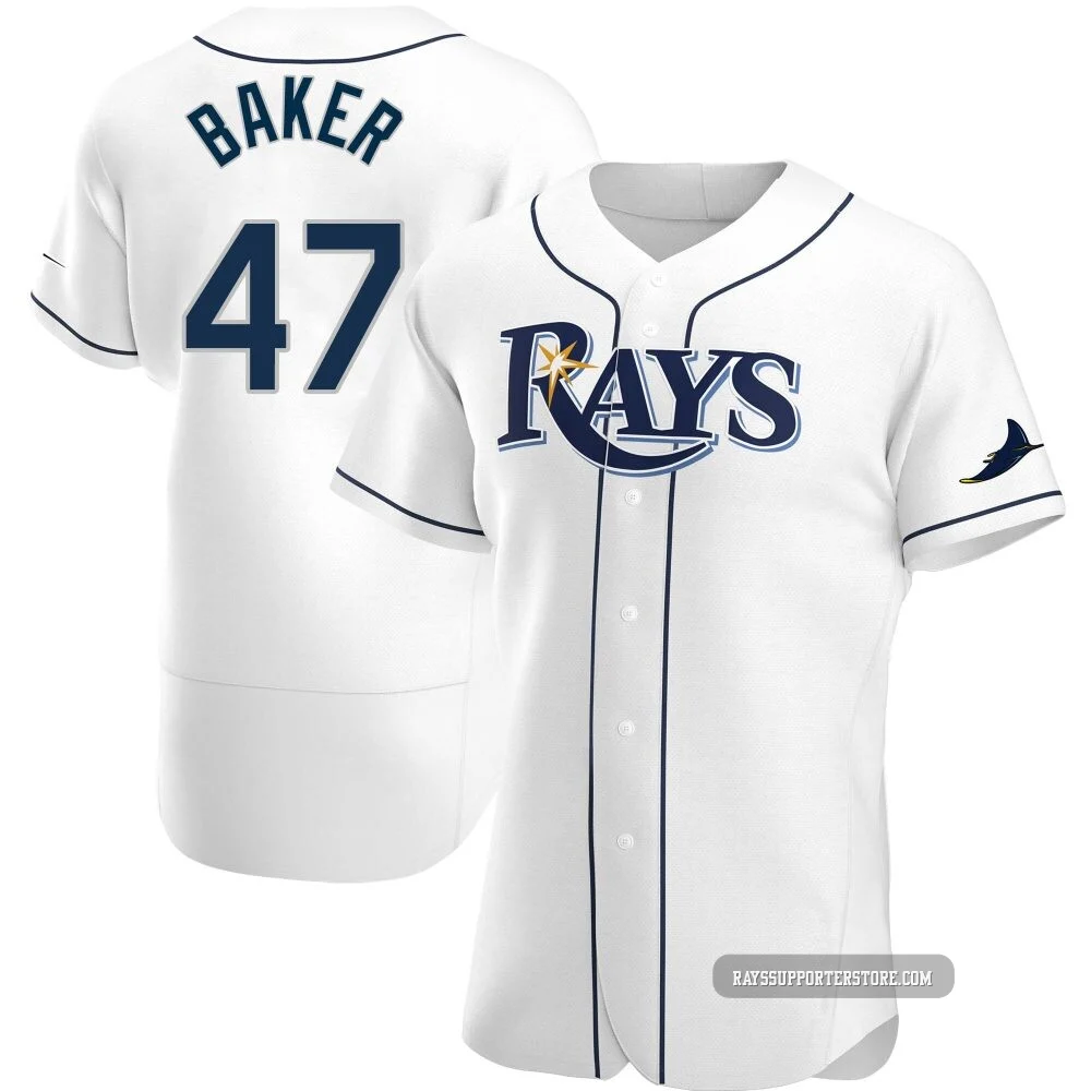 Tampa Bay Rays ＃47 Bryan Baker Men's Authentic Home Jersey - White
