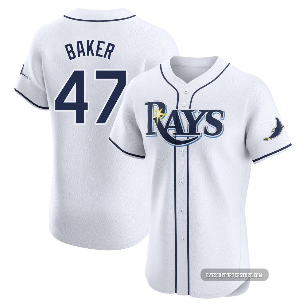 Tampa Bay Rays ＃47 Bryan Baker Men's Elite Home Jersey - White