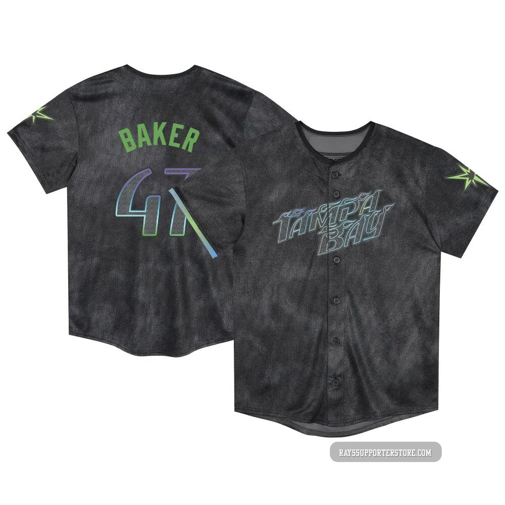 Tampa Bay Rays ＃47 Bryan Baker Men's Limited Toddler 2024 City Connect Jersey - Charcoal