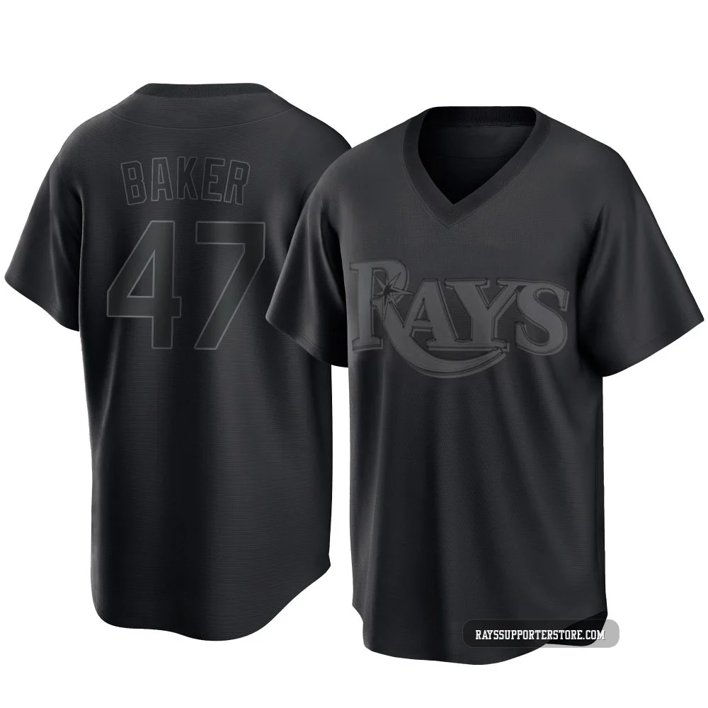 Tampa Bay Rays ＃47 Bryan Baker Men's Replica Pitch Fashion Jersey - Black