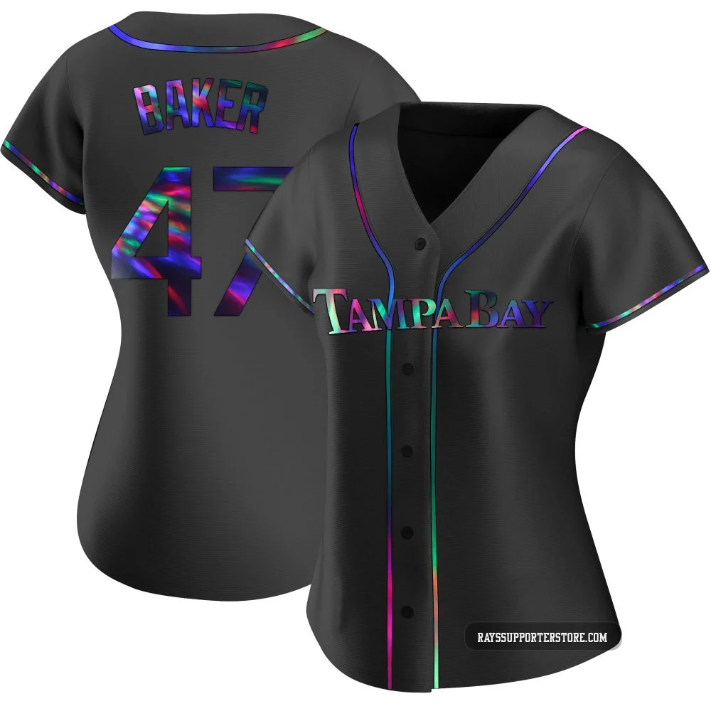 Tampa Bay Rays ＃47 Bryan Baker Women's Replica Holographic Alternate Jersey - Black